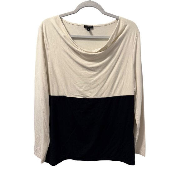 Talbots Womens Color Block  Long Sleeve Top Sz XL Rayon/Spandex Blouse - Picture 1 of 12